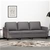 Gecheer Divano,per Soggiorno,Moderno,con 3 Posti,in Similpelle,Grigia,200x77x80 cm,Divano in Ecopelle Moderno,Divano Moderno,Divano in Pelle Artificiale,Divano 3 Posti Moderno