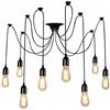 EFPD Lampadario classico moderno del ragno, DIY progetta il vostro proprio 8 luce nera del soffitto apparecchi di illuminazione per la fattoria rustica soggiorno