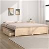 Capwee Giroletto Matrimoniale Legno con Cassetti Letto Matrimoniale Legno Letto Matrimoniale con cassetti Struttura Letto Matrimoniale 140x190 Giroletto Moderno-Naturale-140 x 190 cm