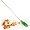 FOFO' FercasaShop® - Scopa da giardino verde in pvc tipo bamboo spazzina con fili grossi e inclinatiper una pulizia efficacia, per uso esterno completa di manico in legno cm.150.