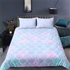 Loussiesd Set di biancheria da letto per letto singolo, con motivo a squame colorate, 2 pezzi, set di copripiumino di lusso blu con 1 federa con cerniera in microfibra