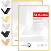 HIMEETIME® 2x Cornice A2 da 42x59,4 cm in metallo dorato e alluminio, adatta per documenti 42x59,4 cm, grande collage, quadri A2 e foto.