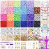 Gionlion Kit di 6000 perline di argilla per la creazione di braccialetti dell'amicizia, perline piatte Heishi per la creazione di gioielli, perline Heishi piatte per braccialetti artistici e