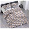 Riad Arredo Set Copripiumino Morbido 100% Puro Cotone Italiano - Parure Sacco Piumino con Federe Made in Italy (Tartan Beige, Piazza e Mezzo 200x240 + 1 federa 52x82)