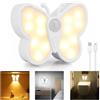 KZT Luce Notturna Bambini con Sensore di Movimento USB Ricaricabile Lampada da Notte 3 Modalità Dimmerabile Lampada da Parete Decor Farfalla Lampada Notturna per Cameretta Corridoio Cucina Scale