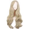 MapofBeauty 28 Pollice/70 cm Cosplay Lungo Ondato Curly Fibra sintetica Braccialetti laterali Anime Moda Party Parrucca Capelli (Biondo)