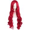 MapofBeauty 31 Pollic/80 cm Di Moda Kanekalon Fibra Capelli Side Frange Lunghi Ricci Cosplay Parrucca (luminoso Rosso)