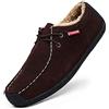 Asifn Scarpe Scamosciate Invernali Mocassini Uomo Caldi Peluche da Barca per Interni Scarpe Ginnastica Esterne Memory Foam（Marrone,48/49 EU,49 Taglia del Marchio