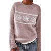 Gsheocm Maglione norvegese da donna, elegante, girocollo, a maniche lunghe, casual, invernale, caldo, inverno, autunno, stampa a maglia grossa, Rosa-1, M