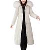 KUKICAT Woman KUKICAT - Cappotto da donna invernale, lungo, con cappuccio, a maniche lunghe, giacca antivento, bianco, M