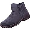 Generisch Stivali da neve impermeabili da uomo, imbottiti, caldi, con chiusura laterale, scarpe invernali da uomo, antiscivolo, per il tempo libero, con suole spesse, Nero , 44