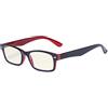 Eyekepper Occhiali da Lettura Computer con Cerniere a Molla Lente Protezione UV, Anti Raggi Blu, Anti Abbagliamento, Anti-Graffio (Lenti Gialli, Montatura Rosso) +2.50