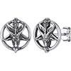 Silvora Orecchini con Borchie Vichinghi Unisex da Donna Capra Satanica Simboli Vichinghi Bussola/Valknut/Nodo Trinità/Lupo/Corvo in Vero Argento Sterling S925 Antiallergico