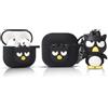 LEWOTE Compatibile con Apple Airpods 4 Custodia protettiva divertente con portachiavi a forma di bambola (uccello nero)