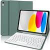 IVEOPPE Cover Tastiera per iPad A16 11 Generazione/10 Generation (11/10.9 pollici, 2025/2022) , Custodia Tastiera Italiano QWERTY Bluetooth Staccabile per iPad 10/11 Generazione con Portapenna, Verde scuro