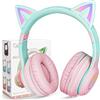 AXFEE Cuffie Bluetooth per Bambini, LED Cuffie Cablate/Wireless con Orecchio di Gatto, Pieghevole Audio Stereo HD Over-Ear Cuffie per Studiare/Viaggiare, 105dB Volume Limited, Bluetooth 5.0 Version