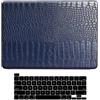 AUSMIX Custodia compatibile con MacBook Pro 13 pollici 2024 2023 2022 2021-2016 M2 M1 A2338 A2289 A2251 A2159 A1989 A1706 A1708 con/senza Touch Bar, custodia rigida in pelle premium Blu coccodrillo