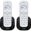 VTech CS1551 Telefono senza fili DECT a 2 combinati con caricabatterie, segreteria telefonica, blocco chiamata, ID chiamata/chiamata in attesa, altoparlante vivavoce vivavoce e tastiera