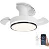 Caunmar Ventilatore Da Soffitto Con Luce E Telecomando Silenzioso, Moderne Lampadario Con Pale A Scomparsa, Dimmerabile Reversibile Motore Dc Plafoniera Con Ventilatore Con Pale Retrattili Per Camera Da Letto