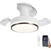Caunmar Ventilatore Da Soffitto Con Luce E Telecomando Silenzioso, Moderne Lampadario Con Pale A Scomparsa, Dimmerabile Reversibile Motore Dc Plafoniera Con Ventilatore Con Pale Retrattili Per Camera Da Letto