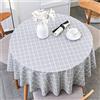 FANSU Semplice Tovaglia Rotonda a Scacchi, Tovaglie Antimacchia PVC Impermeabile, Tovaglia Plaid Plastificata, Tovaglia in Tela Cerata, per Giardino, Tavolo da Pranzo, Picnic (140cm,Grigio Chiaro)