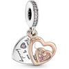 PANDORA Ciondolo doppio 781020C01 Cuori