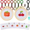 Ysimple 6 Pezzi Kit Ricamo per Principianti,Ricamo Starter Kit,Punto Croce Kit da Ricamare,con 6 Motivi a Punto Croce e 2 Cornici per Ricamo,per Adulti,Bambini,Principianti(Frutta)
