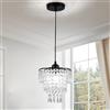 FRIXCHUR Lampadario nero Lampadario a soffitto piccolo Camera da letto per ragazze Lampadario di cristallo moderno goccia di pioggia Corridoio Sala da pranzo Camera dei bambini