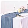 Aikeis Tovaglia blu grigio Aikeis, runner da tavola blu, decorazione da tavola, decorazione boho, tovaglia lunga, decorazione romantica, azzurro, adatta per matrimonio, cena, festa