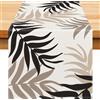 Dokeleen Runner da Tavolo Moderno 33x183cm Marrone Foglie Runner Tavola Nero Poliestere Lavabile Tovaglia per Picnic Festività Cucina Tovaglia