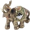 Akozon Elefante Portafortuna, Feng Shui Statua di Elefante Fortunato Verde Ricchezza Statua di Elefante con la Proboscide Alzata Elefanti per la Decorazione Domestica Compleanno Natale (M)