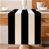 ViaElayu Runner Tavola Moderno a Righe Bianco e Nero Centro Tavola Cucina Lavabile Invernale Primaverile Runner da Tavolo Centrini Moderni per Camera da Letto 40 x 140 cm