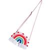 TOYANDONA Arcobaleno Crossbody Borsa Bambini Borsa Borsa Crossbody Arcobaleno Borsa Creativa Nuvole Arcobaleno Chiusura Cerniera Borse Spalla Giallo Bianco, rosso/bianco, 73x21cm