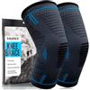 Viexpand 2 Pezzi Fascia per Compressione Ginocchio Cuscinetti,Ginocchiera Sportiva Supporto per Sport,Supporto per Ginocchio da Uomo&Donna,Ginocchiere Palestra,Stabilizza l'articolazione e i Muscoli(L)