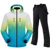 Generico Uomo Tuta Corta Uomo Set di giacche e pantaloni da sci da uomo, tuta da neve isolata antivento, cappotto da neve invernale caldo per snowboard Completo Portiere Calcio (Black, XL)
