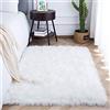 SXYHKJ Tappeto Morbido e soffice,Faux Pelliccia di Agnello,Fluffy Soft Hair Decorativo Cuscino da Sedia Divano stuoia (75 x 120cm, Blanco)
