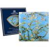 Carmani - Piatto di vetro quadrato, Stampa artistica di Vincent van Gogh 'MANDORLE BLOSSOM' 13x13cm