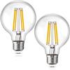 Genixgreen Lampadine LED E27, lampadine a filamento G80 12W Edison stile retrò, bianco caldo 2700K, decorative, equivalenti a 100W, 1800lm, vetro trasparente, confezione da 2
