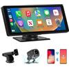 CUQI CarPlay e Android Auto Senza Fili, Display CarPlay Portatile da 10.26 Pollici con Telecamera Posteriore da 720P, Supporta Bluetooth, Airplay/Mirror Link, Siri/Google Voice Control, GPS, FM, AUX