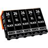 Supply Guy 5 cartucce compatibili con Epson 26XL Nero per Expression Premium XP510 XP520 XP600 XP605 XP610 XP615 XP620 XP625 XP700 XP710 XP720 XP800 XP810 XP820