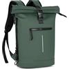 Lekeinchi Zaino Rolltop Uomo Donna Porta PC 17 Pollici | Zaino Impermeabile Uomo Donna - Rains Zaino con Strisce Riflettenti - Zaino da Viaggio Espandibile - Casual Lavoro Università - Verde