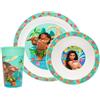 Disney Polar Gear, set di piatti e ciotole Moana Disney con tazza per bambini, lavabile in lavastoviglie e adatto al microonde, set di piatti e ciotole per bambini dai 36 mesi in su