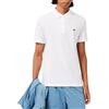 Lacoste Polo classica da uomo a maniche corte in piqué, bianco, L