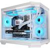 Mars Gaming MC-3TCOREM, Case Gaming Custom Micro-ATX, Tripla Finestra Vetro Temperato, Design Doppia Camera Laterale, Supporto Raffreddamento Liquido 360mm, Gestione Cavi, Mini Tower PC, USB-C, Bianco