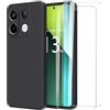 MOONESS Cover per Xiaomi Redmi Note 13 Pro 5G (6.67) Custodia,Con 2 Pellicola Vetro Temperato Morbida Sottile Liquid TPU Case - Nero