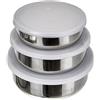 IBILI 712000 - Contenitori per generi Alimentari in Acciaio Inox, Confezione da 3 Pezzi