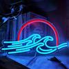 HFHungkeong Insegna al neon dimmerabile al neon all'alba al tramonto, a LED, decorazione da parete, da appendere, in acrilico, per sala giochi, dormitorio per adolescenti, dormitorio (onda del tramonto)