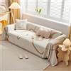 VanderHOME Copridivano Asciugamano da divano Decorativo Universale Tutte le stagioni Tessuta Nappe Cuscino divano Astratto Geometria Linea Multifunzione Morbido Coperte per Divano 180 * 130cm Khaki