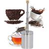 Tnfeeon Micro French Press Portatile in Acciaio Inossidabile, Filtro Riutilizzabile per caffè e tè, Filtro a Molla, Filtro a Stantuffo per caffè, per Birra Calda e Fredda