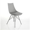 Tomasucci Kiki Grey Sedia, finta pelle, Grigio, 47 x 53 x 81 cm - Set da due